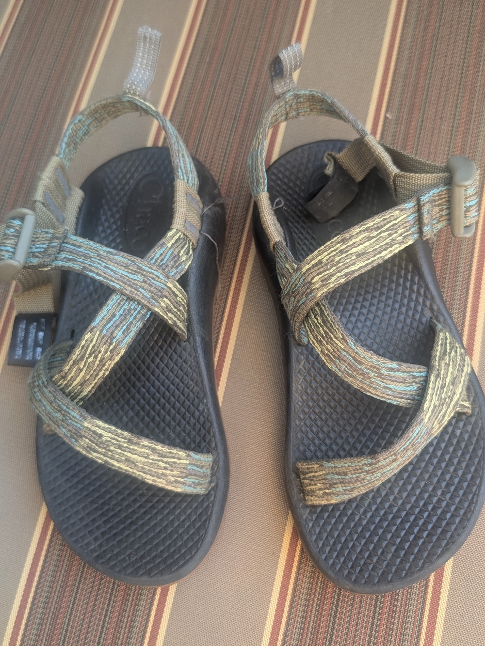 Chaco Kids Sandals Olive Green with Black and Brown Sole